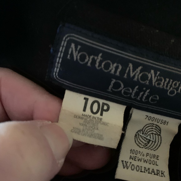 VINTAGE NORTON MCNAUGHTON BLACK WOOL BLAZER SIZE 10P - Picture 7 of 8